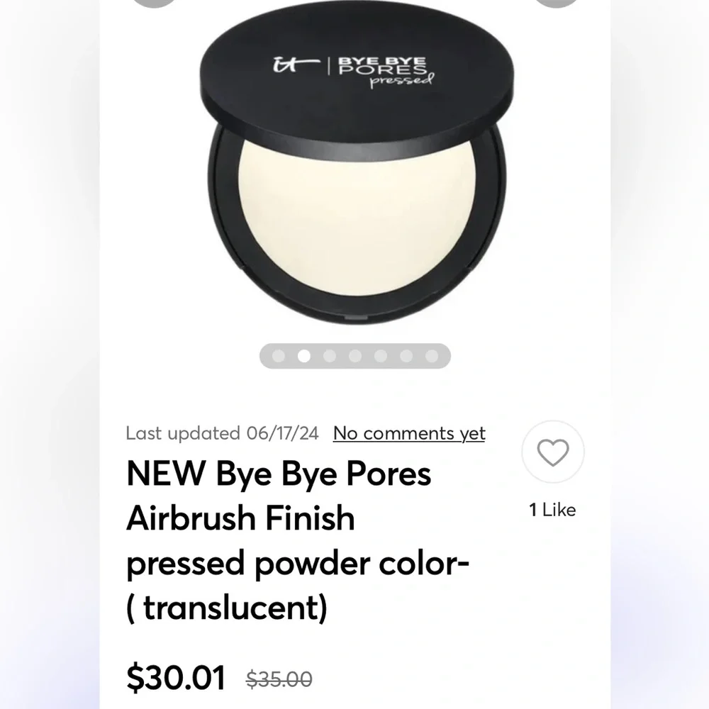 It BYE BYE PORES pressed airbrush finish press powder net weight 0.31 oz. /9.0g